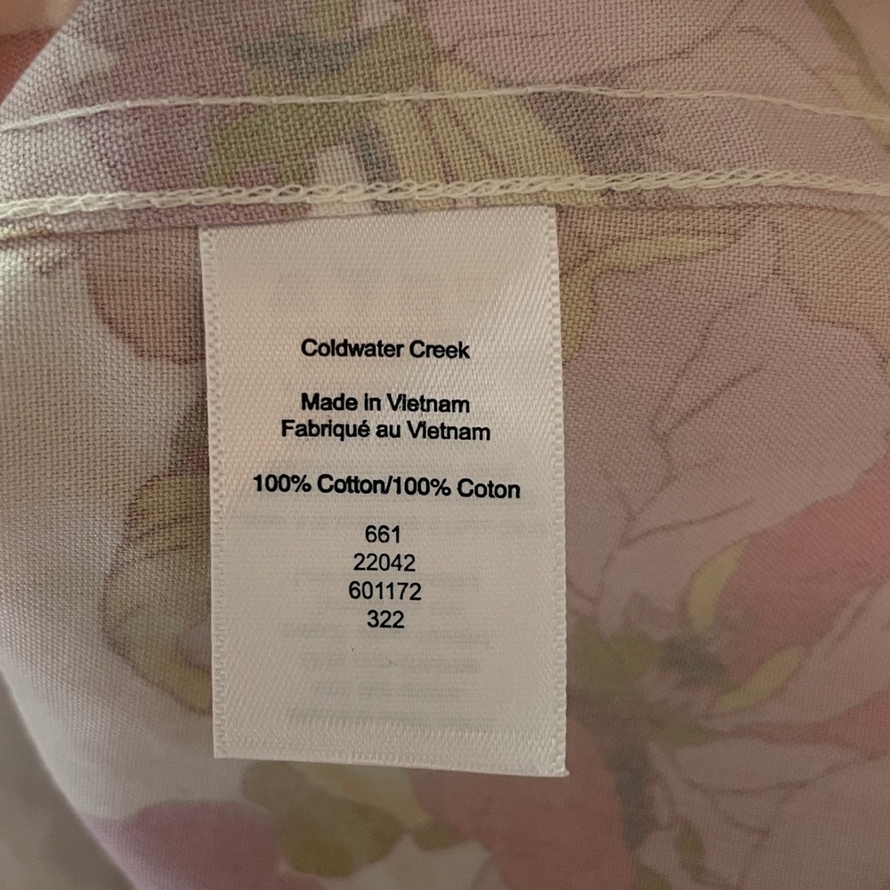 Coldwater‎ Creek Floral Button Down Shirt Long Sleeve Women's Size 14 - Picture 5 of 7